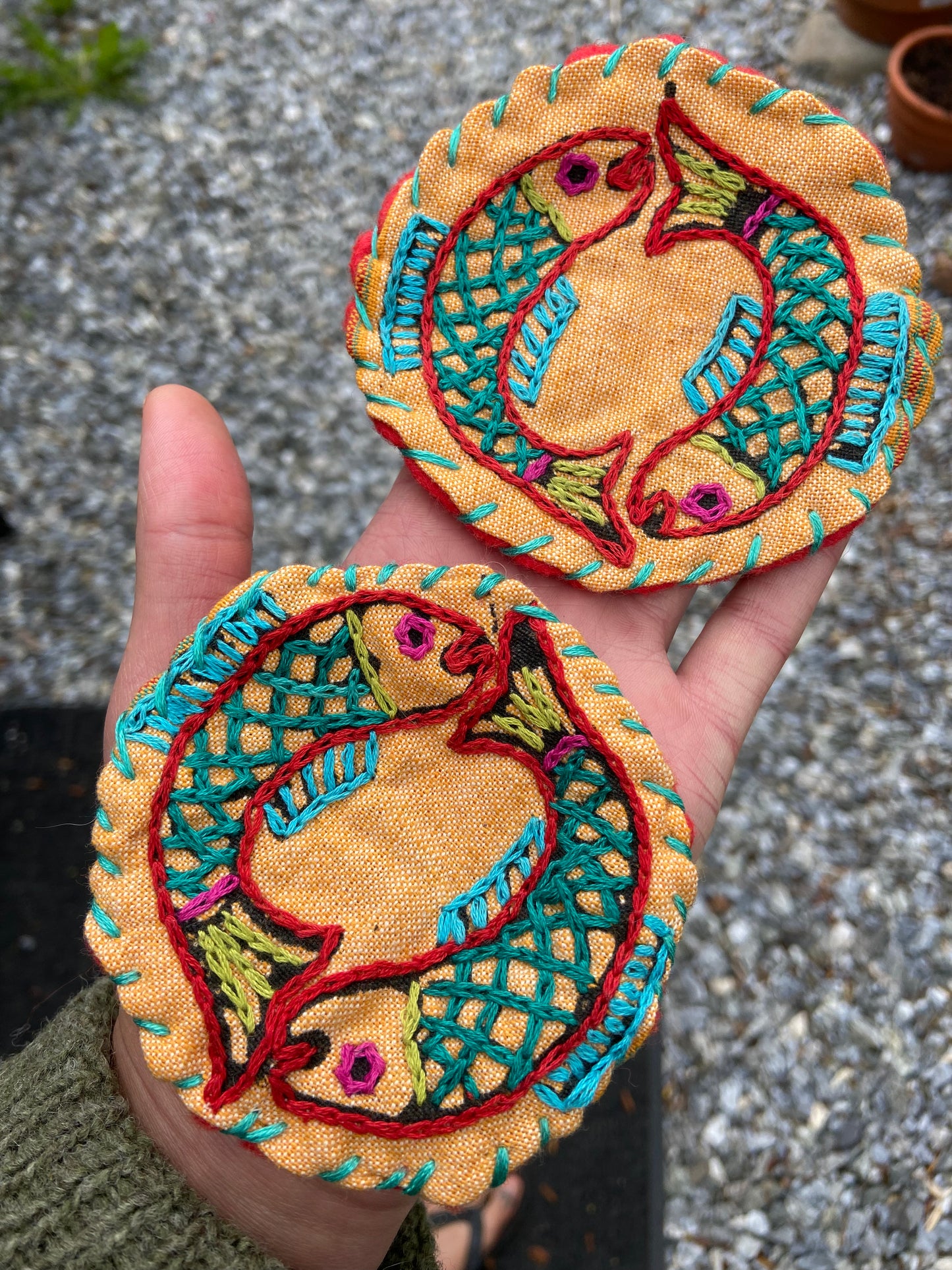 Embroidered Pisces Patches